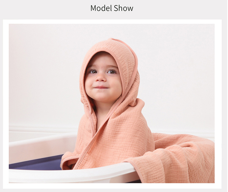 Cotton Gauze Baby Bathrobe Hoo - Baby Swaddle Blanket 评论和价格