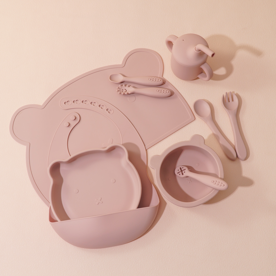 8PCS Silicone Baby Feeding Set - Baby Led Weaning Set 评论和价格