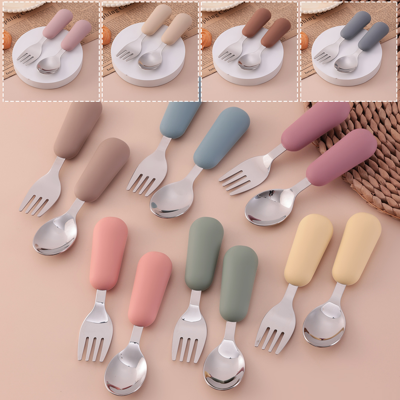 Color Kids 2PCS Stainless Stee - Baby Led Weaning Set 评论和价格