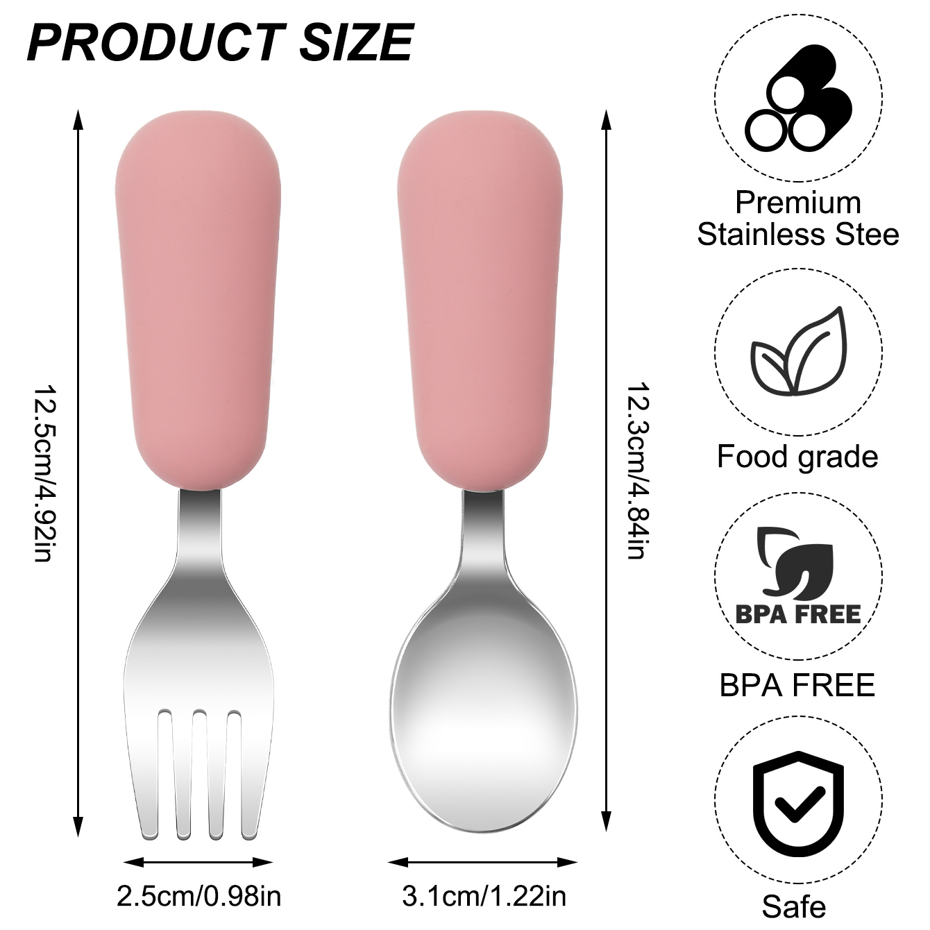 Color Kids 2PCS Stainless Stee - Baby Led Weaning Set 评论和价格