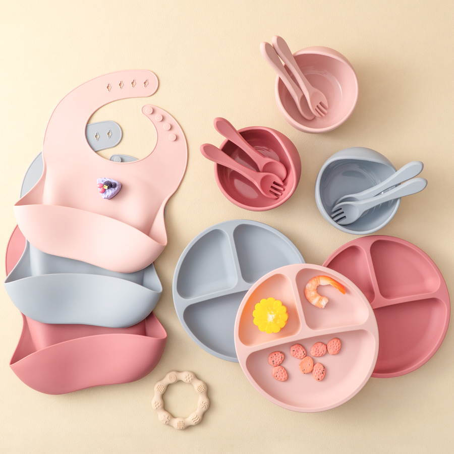 5Pcs Baby Silicone Feeding Set - Baby Led Weaning Set 评论和价格