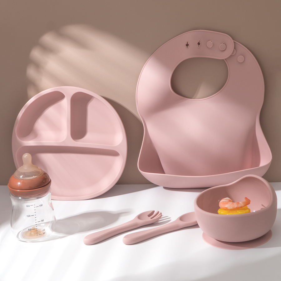 5Pcs Baby Silicone Feeding Set - Baby Led Weaning Set 评论和价格