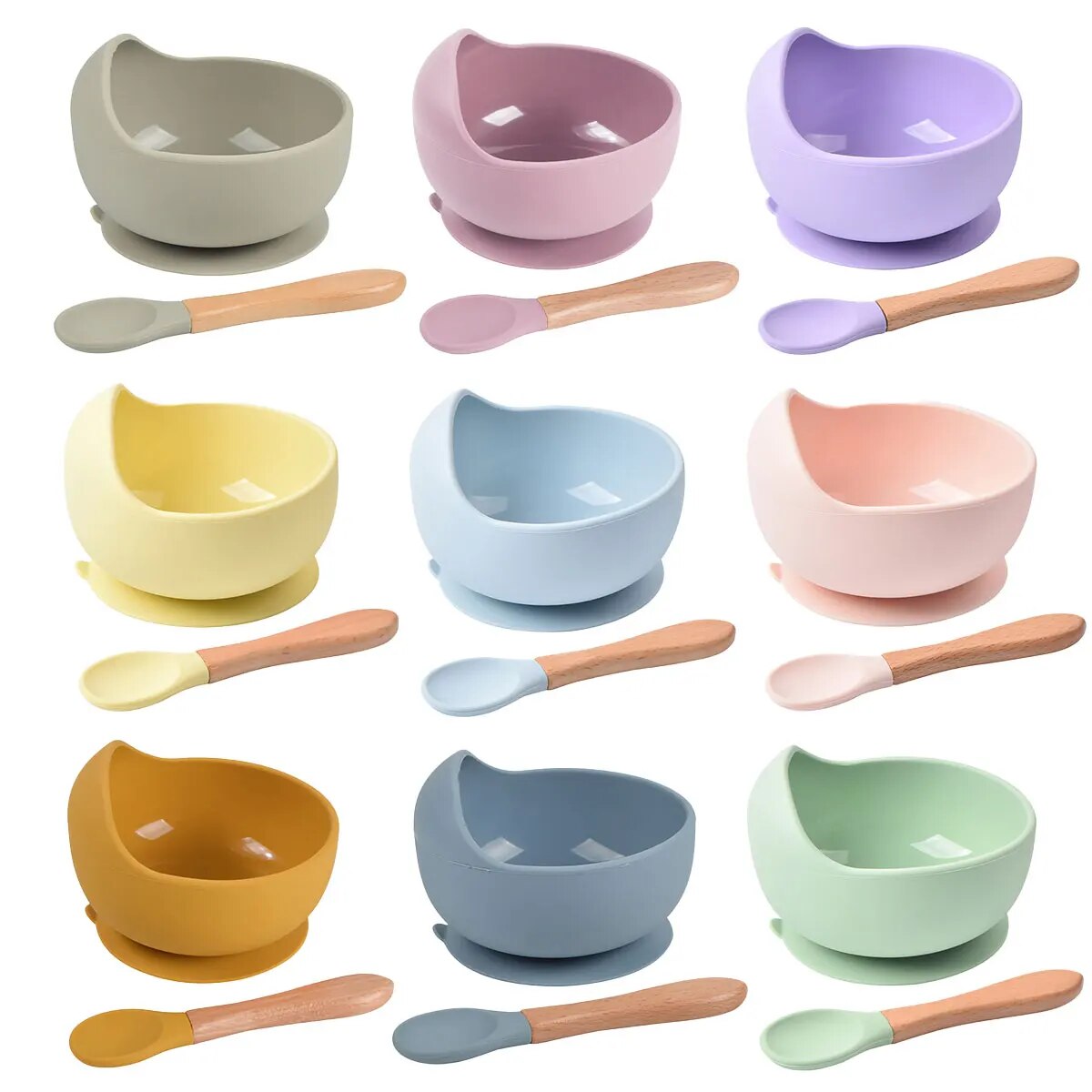 2PCS Silicone Baby Feeding Bow - Baby Led Weaning Set 评论和价格