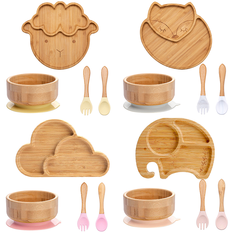4pcs Children's Tableware Suct - Baby Led Weaning Set 评论和价格