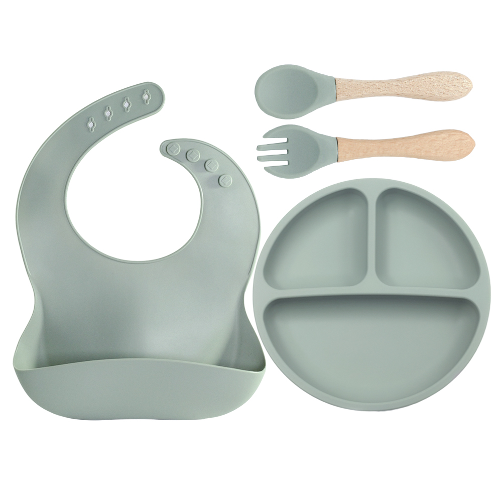 4 PCS Silicone Baby Feeding Se - Baby Led Weaning Set 评论和价格